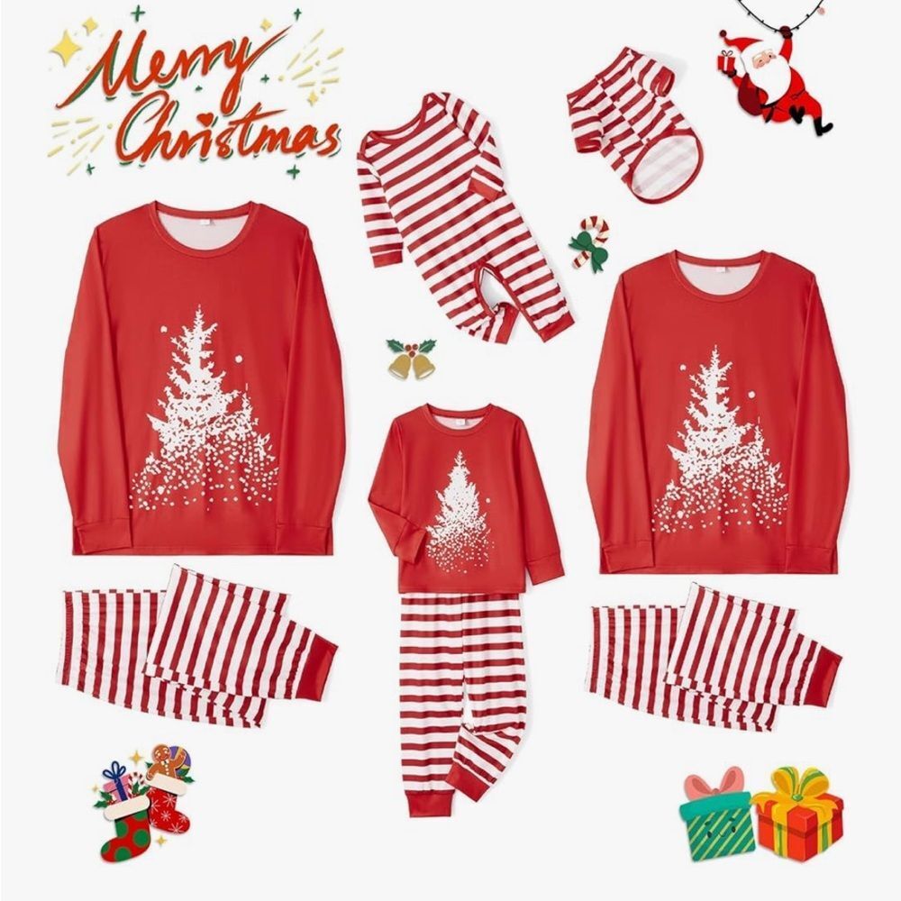 Family + Pet Matching Christmas Winter Pajamas PJs L XL Small Dog